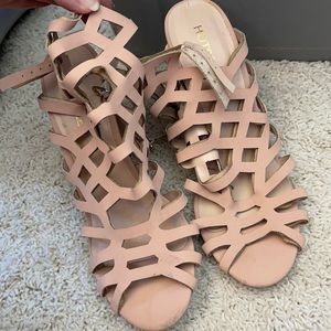 Pink hot soles boxed heels size 7 great condition